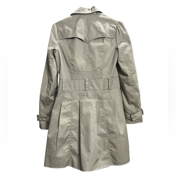 XSIDE OUTERWEAR Trench Coat Jacket Dress Cream Ivory Coat Double Breasted - Picture 2 of 11